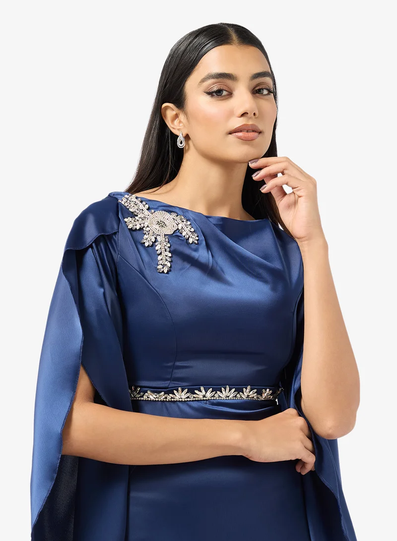 Khizana  Embellished Dress With Slit Sleeves for Women | Best Price UAE